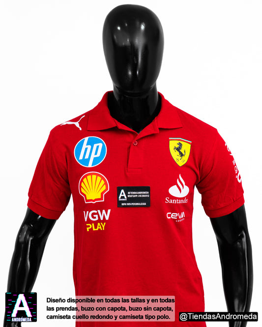 Camiseta tipo polo Ferrari F1